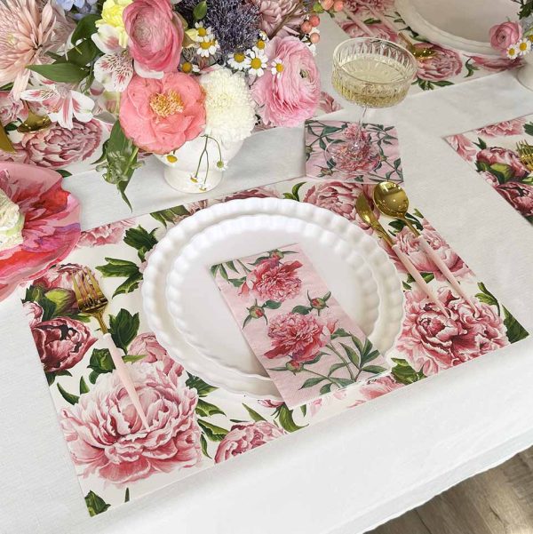 Peonies in Bloom Placemat - Pad of 18 Sheets on Sale - Image 2