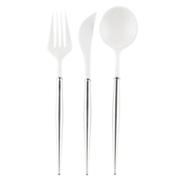 Silver Bella Assorted Plastic Cutlery 24pc, Service for 8 Online now