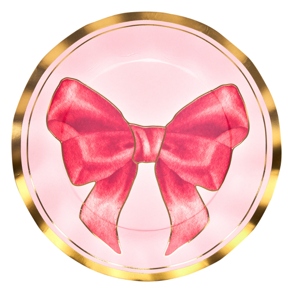 Pink Bows Wavy Dinner Plate 8pk For Discount