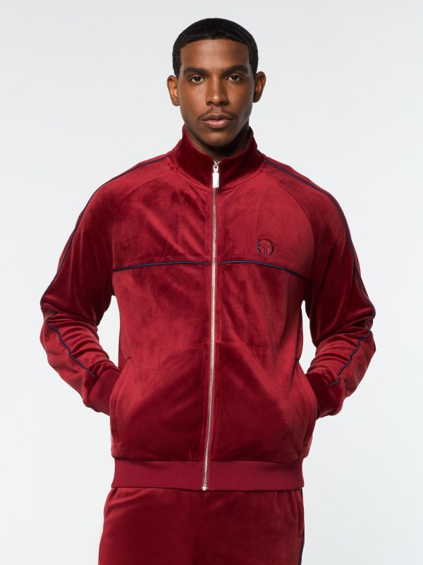 Lioni Velour Track Jacket- Sun Dried Tomato Fashion - Image 3