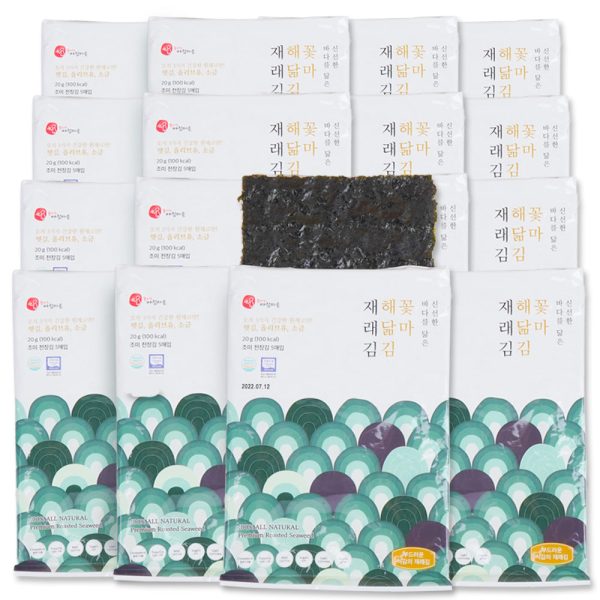 [무료별도배송] 꽃마 - 해닮김 재래김 20g(5매) x 4봉 x 16팩 (총64봉) 유통기한 : 2024년 8월 23일 Online - Image 2