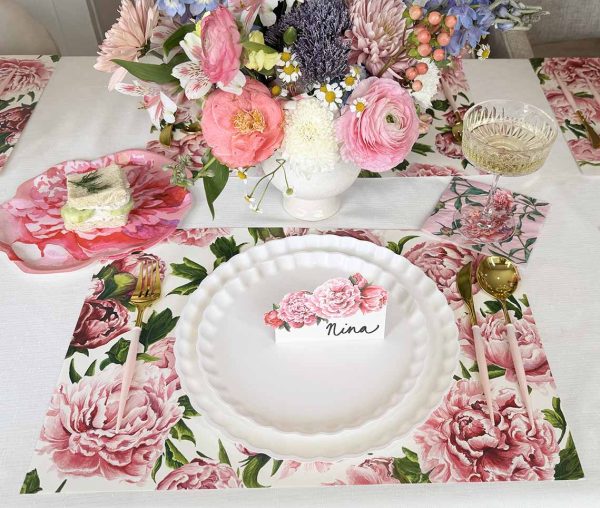 Peonies in Bloom Placemat - Pad of 18 Sheets on Sale - Image 3