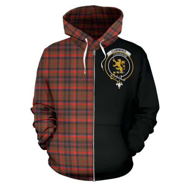 Cumming Hunting Weathered Tartan Crest Zipper Hoodie - Half Of Me Style Online now - Image 2