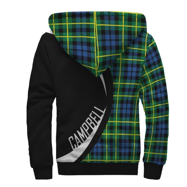 Campbell Of Breadalbane Ancient Tartan Crest Sherpa Hoodie - Circle Style Sale - Image 2