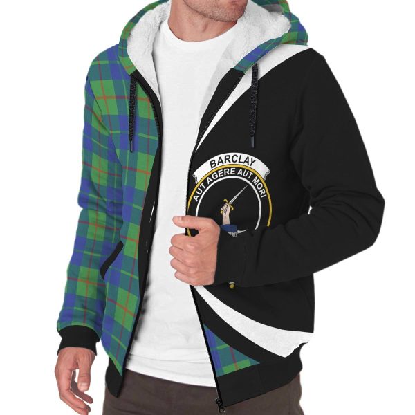 Barclay Hunting Ancient Tartan Crest Sherpa Hoodie - Circle Style For Discount - Image 3