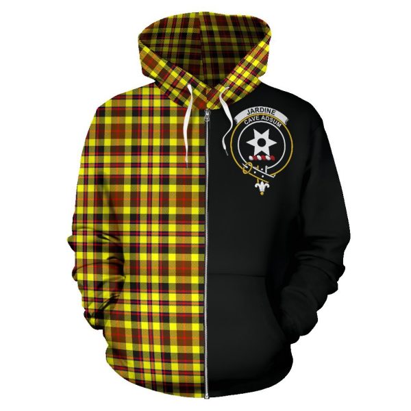 Jardine Tartan Crest Zipper Hoodie - Half Of Me Style For Discount - Image 2