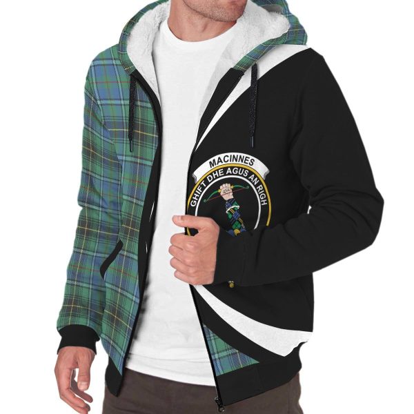 MacInnes Ancient Tartan Crest Sherpa Hoodie - Circle Style Cheap - Image 3