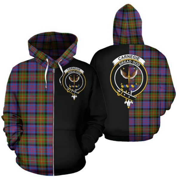 Carnegie Ancient Tartan Crest Zipper Hoodie - Half Of Me Style on Sale