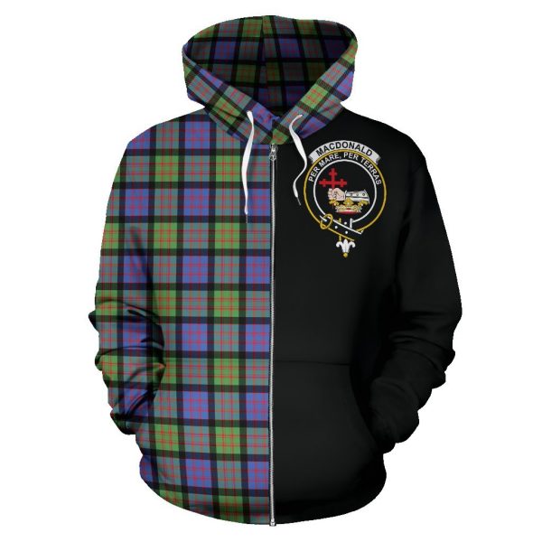 MacDonald Ancient Tartan Crest Zipper Hoodie - Half Of Me Style on Sale - Image 2