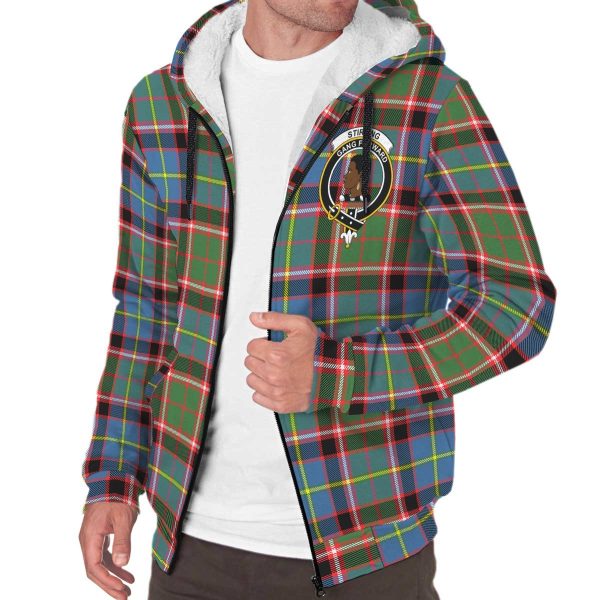 Stirling & Bannockburn District Tartan Crest Sherpa Hoodie Supply - Image 3