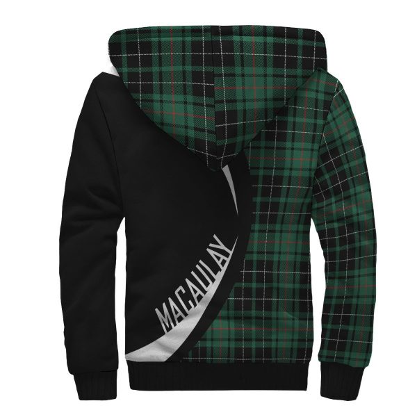MacAulay Hunting Ancient Tartan Crest Sherpa Hoodie - Circle Style on Sale - Image 2
