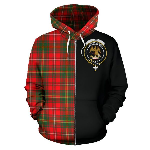 Hay Modern Tartan Crest Zipper Hoodie - Half Of Me Style For Cheap - Image 2